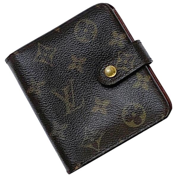 美品❣️ルイヴィトン モノグラム コンパクトジップ 二つ折り財布 ブラウン 茶 LOUIS VUITTON ルイ ヴィトン 財布 コンパクトジップ ec-23513
