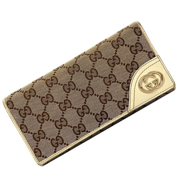 GG グッチ 二つ折り 長財布 ベージュ ホワイト ブラウン GG グッチ 二つ折り 長財布 ベージュ ホワイト ブラウン