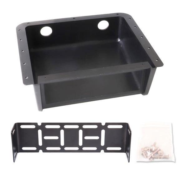 吊下げオーディオラック 1DIN用 ステー付 1DIN吊下げブラケット オンダッシュ 縦置 横置 1DINケース キャンピングカー オーディオラック