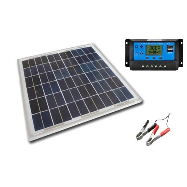 SAYA 12ｖバッテリーへ充電用 20W ソーラーパネル1枚 20A 12v/24v コントローラーつき