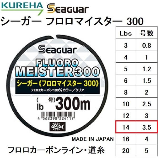 ()Nn/Kureha V[K[ t}CX^[ 300 14Lbs 3.5 300m tJ[{CESeaguarFLUORO MEISTER