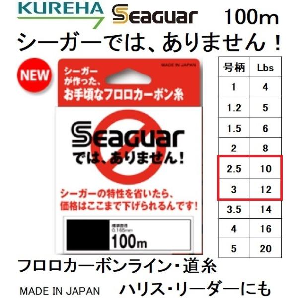 クレハ/Kureha シーガーでは、ありません！ 100m 2.5, 3号 10, 12Lb