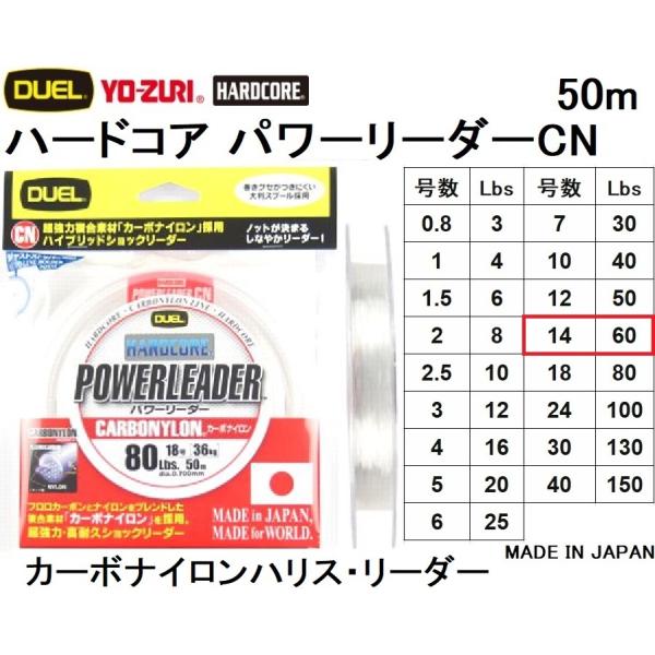 DUEL デュエル/DUEL ハードコア パワーリーダーCN 50m 14号 DUEL デュエル/DUEL ハードコア パワーリーダーCN 50m 14号