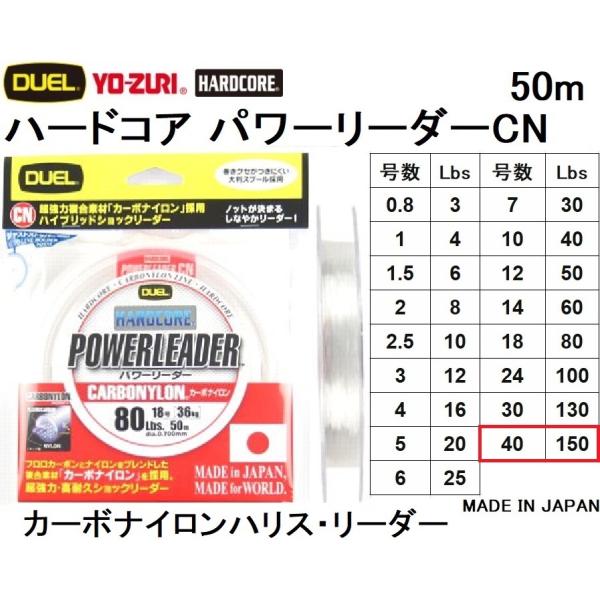 DUEL デュエル/DUEL ハードコア パワーリーダーCN 50m 40号 DUEL デュエル/DUEL ハードコア パワーリーダーCN 50m 40号
