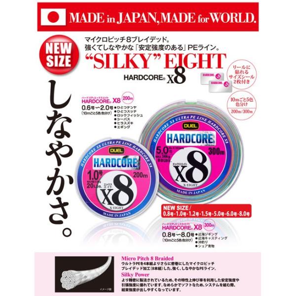 DUEL（デュエル） ハードコアX8 300m 0.8, 1, 1.2, 1.5, 2, 2.5, 3, 4