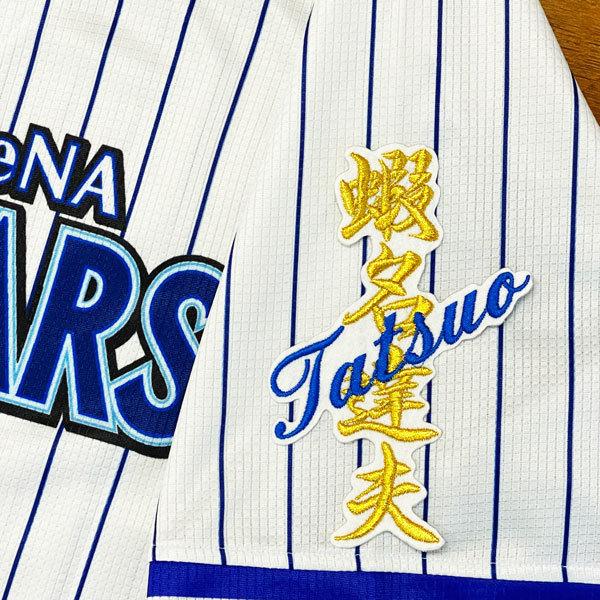 ☆送料無料☆横浜 DeNA ベイスターズ 蝦名達夫 ネーム 白布 応援 刺繍
