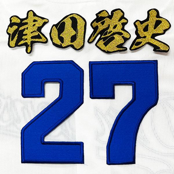 ★送料無料★中日 ドラゴンズ 津田啓史 背番号 &amp; 毛筆 ホーム 応援 刺繍 ワッペン ユニフォーム