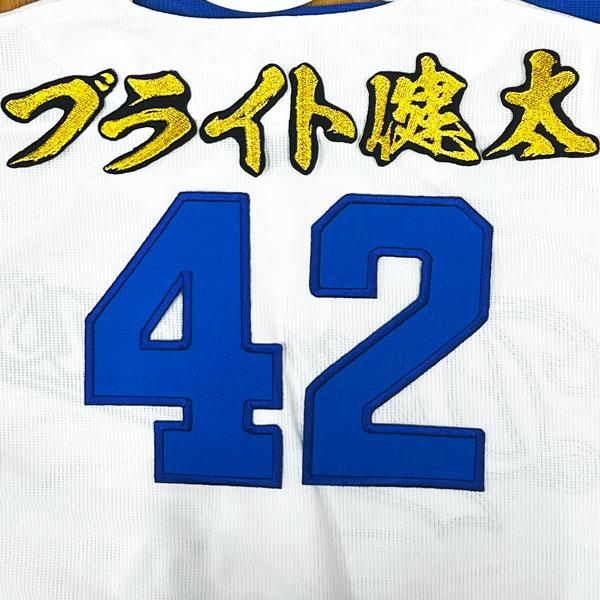 ★送料無料★中日 ドラゴンズ ブライト健太 背番号 &amp; 毛筆 ホーム 応援 刺繍 ワッペン ユニフォーム