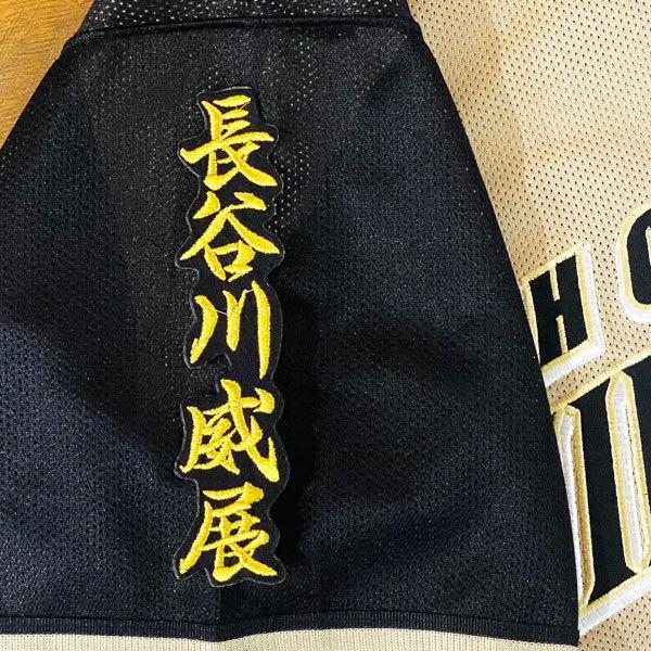 ★送料無料★北海道 日本ハム ファイターズ 日ハム 長谷川威展 ネーム 2 黒 刺繍 ワッペン ユニフォーム