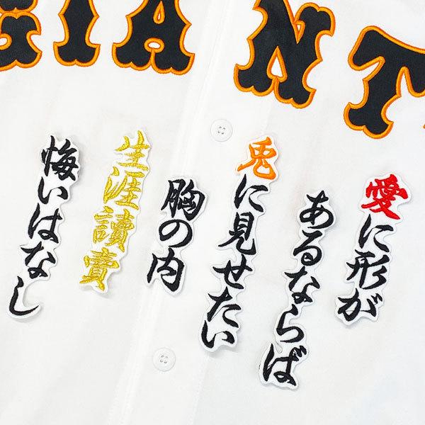 巨人　読売ジャイアンツ　ユニフォーム　刺繍 ☆送料無料☆東京 読売 ジャイアンツ 巨人 生涯讀賣 応援歌 白布 刺繍