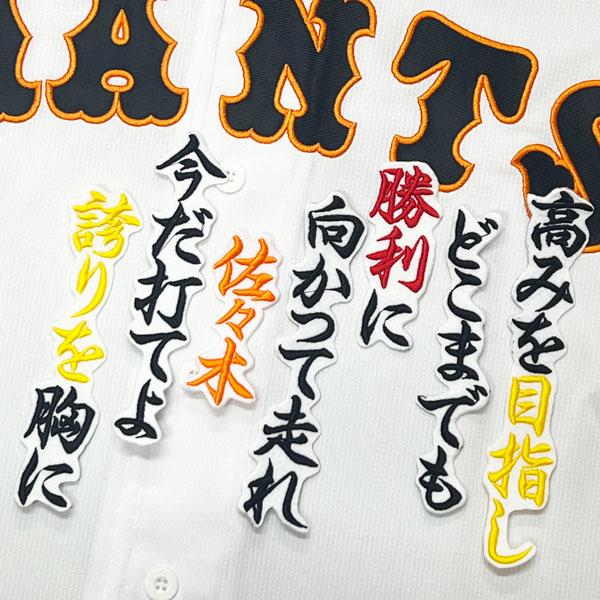 ★送料無料★東京 読売 ジャイアンツ 巨人 佐々木俊輔 応援歌 白 刺繍 ワッペン 応援 ユニフォーム