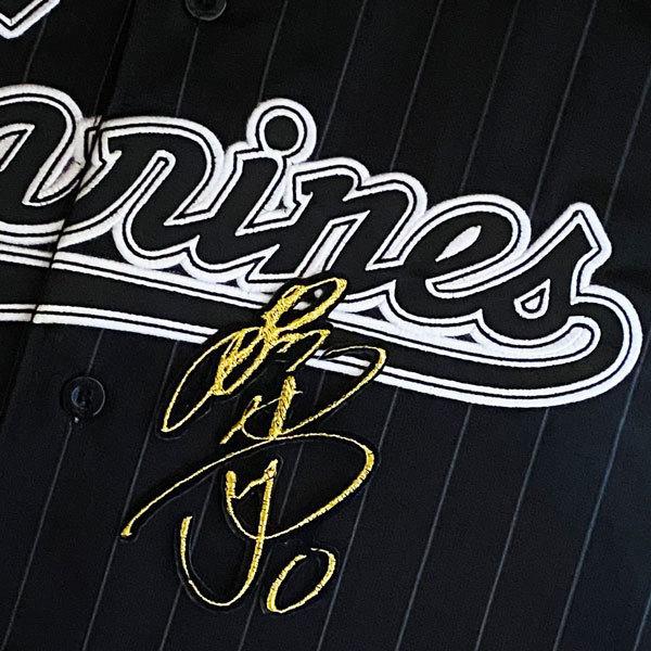 ☆送料無料☆千葉 ロッテ マリーンズ 荻野貴司 サイン 黒布 応援 刺繍