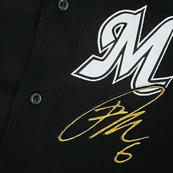 ☆送料無料☆千葉 ロッテ マリー ンズ 西川史礁 サイン 黒 応援 刺繍