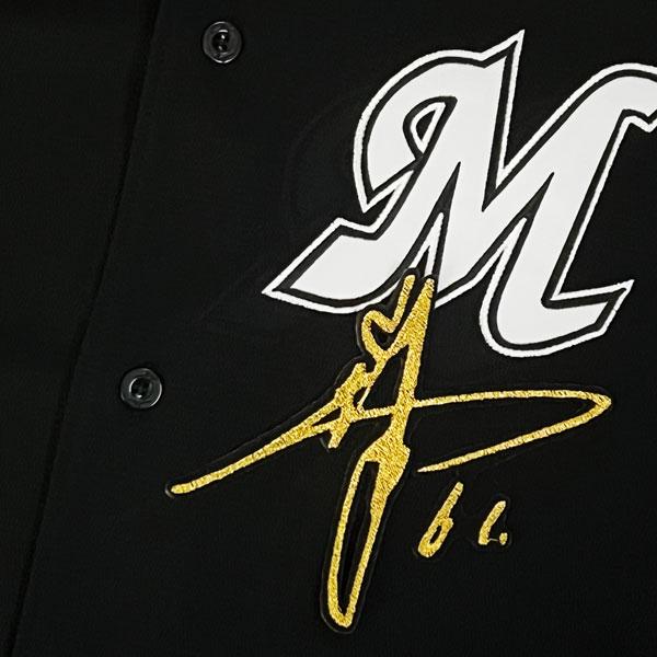 ☆送料無料☆千葉 ロッテ マリー ンズ 山本大斗 サイン 黒 応援 刺繍