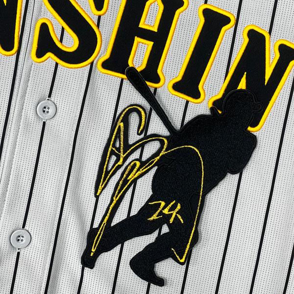 ☆送料無料☆阪神 タイガース 横田慎太郎 シルエット & サイン 刺繍