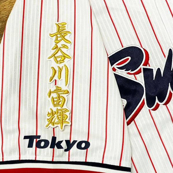 ★送料無料★東京 ヤクルト スワローズ 長谷川宙輝 ネーム 2 白布 刺繍 ワッペン ユニフォーム