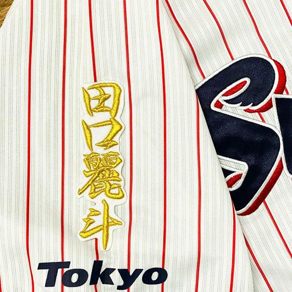 ☆送料無料☆東京 ヤクルト スワローズ 田口麗斗 ネーム 2 白布 刺繍