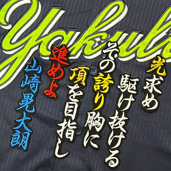 ☆送料無料☆東京 ヤクルト スワローズ 山崎晃大朗 応援歌 黒 刺繍