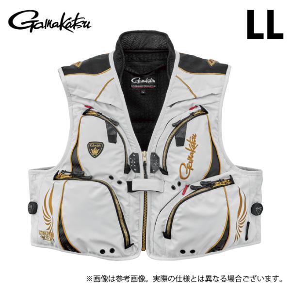 【取り寄せ商品】 がまかつ GM2330 (LL／ホワイト) アルテマシールドプロ ショートハーフメッシュベスト (フィッシングベスト／2025年春夏モデル) /(c) 【Σ02】