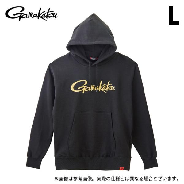 【取り寄せ商品】 がまかつ GM3790 (ブラック／L) ロゴフーディ (フィッシングウェア／2025年秋冬モデル) /パーカー /25AW /(c) 【Σ01】
