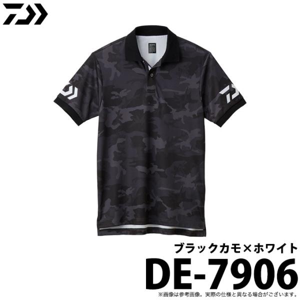DAIWA ポロシャツ ブラック DAIWA（ダイワ） DE-7906 (カラー：ブラックカモ×ホワイト) (半袖