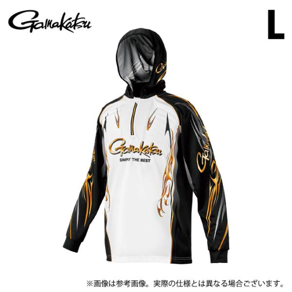 【取り寄せ商品】 がまかつ GM3816 (ブラック×ホワイト／L) 2WAY プリントジップシャツフーディ (フィッシングウェア／2026年春夏モデル) /26SS /(c) 【Σ01】