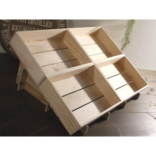 マルシェ木箱用傾斜台　(※木箱が必要な場合別途販売できます) 楽天市場】マルシェ平台用傾斜台［2列1段タイプ・無塗装］単品