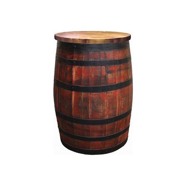 ウイスキー樽テーブル シンプルタイプ（天板600φ）（アンティーク