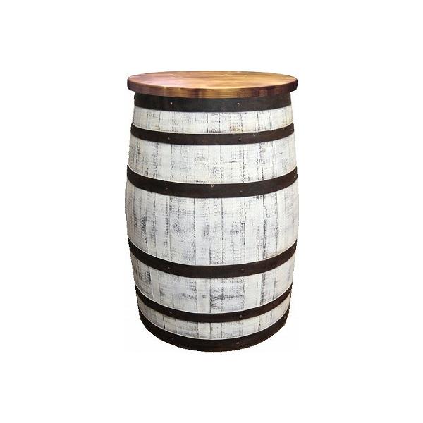 ウイスキー樽テーブル ホロウタイプ（天板600φ）（新樽風仕上