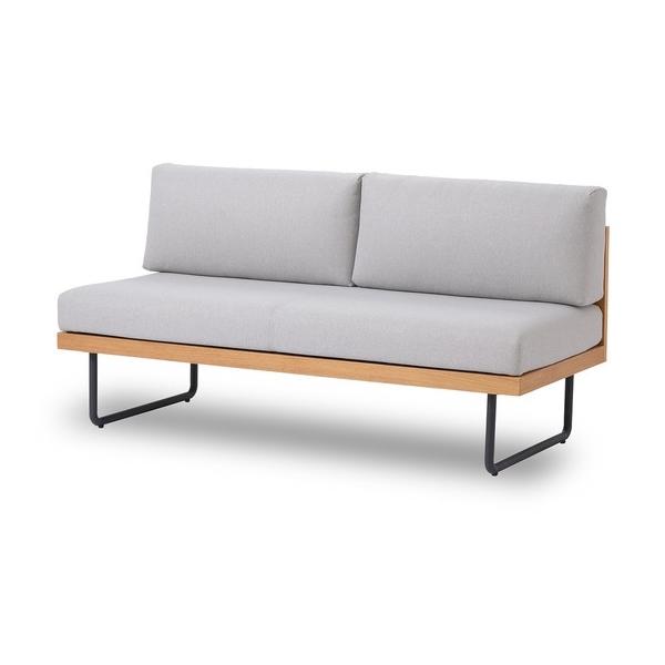 120アームレス ソファ スーク 150幅も有り 張地：ライトグレー（HQ-15）背・座：ウレタンフォーム、シリコンフィル 下構造：ウェービングベルト 木部：オーク突板・脚：スチール カバーリング 開梱設置送料無料 北海道、沖縄、離島は別途...