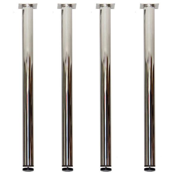 テーブル脚 アジャスター付 高さ76.5cm または77cm メッキ（4本 