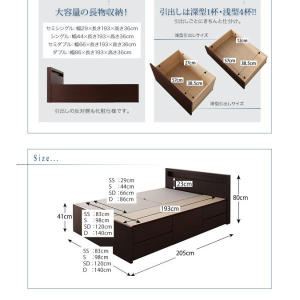お客様組立 Lagest Store ベッド ラジェスト 棚 コンセント付きチェストベッド ラジェスト Furniture セミダブル Lagest ゼルトスプリングマットレス付き