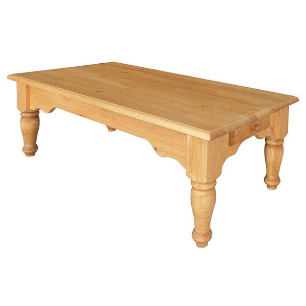 パイン材 リビングテーブル 幅90cm 無垢材 木製 北欧 ナチュラル カントリー センターテーブル ローテーブル 引き出し