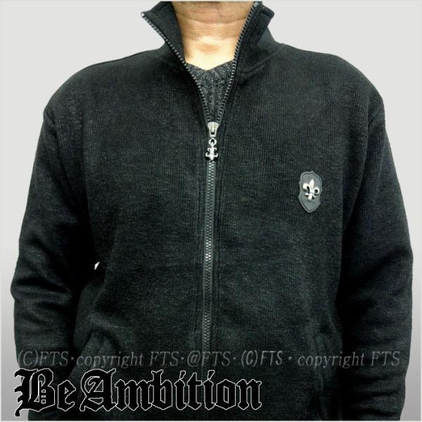 Be Ambition フルジップアウター メンズ ニット調カットブルゾン