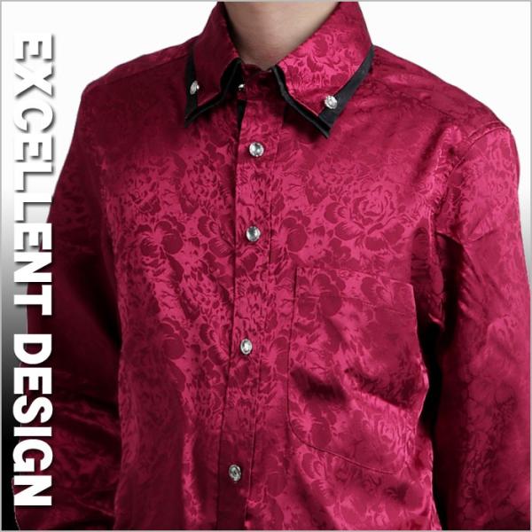 花柄シャツ メンズ バラ薔薇柄モデル 赤レッド 二重衿ドレスシャツ クリスタル調ボタンダウンシャツ ブランド おしゃれ Dp32 f Re Fts メンズファッション ちょいワル おしゃれ 通販 Yahoo ショッピング