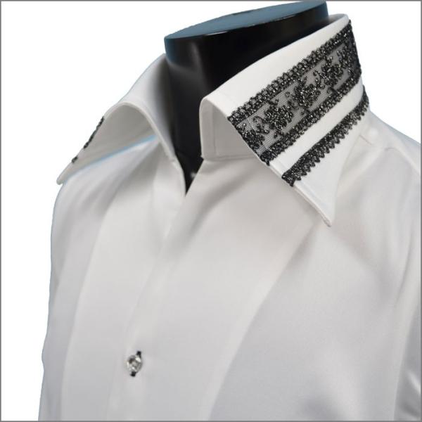 ドレスシャツ レース衿 刺繍テーピング仕様 イタリアンカラーシャツ サテンシャツ メンズ長袖シャツ 艶消し 白ホワイト 日本製 ブランド Buyee Buyee 提供一站式最全面最專業現地yahoo Japan拍賣代bid代拍代購服務 Bot Online