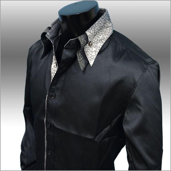 ドレスシャツ メンズ 2重衿 豹柄衿 レース衿 モテ系シャドーストライプ ボタンダウンシャツ 黒ブラック ブランド おしゃれ Ts 5781b Fts メンズ通販 モテ系 ちょいワル 通販 Yahoo ショッピング