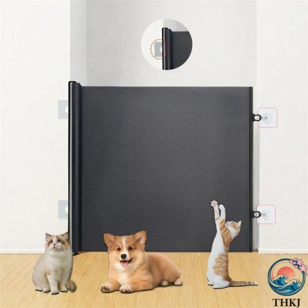 穴を開ける必要がなく、簡単に設置できます。穴を開ける必要がない設計で、ドアや階段の設置が簡単です。壁を傷つけることなく簡単に取り付け、取り外しができます。 伸縮式で幅を自由に調節可能：伸縮式のデザインは、さまざまな幅のドアや階段をサポートし...