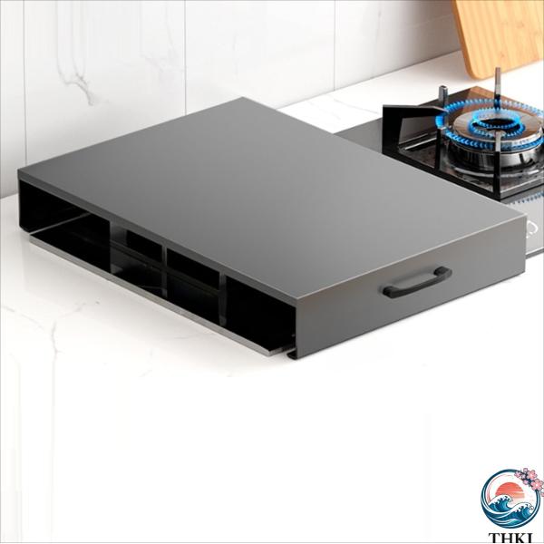 ガスコンロカバー コンロカバー コンロサポート ガスコンロ キッチンラック 家庭用電磁調理器ブラケット ガスコンロシールド 収納保護カバー お手入れ簡単 防塵