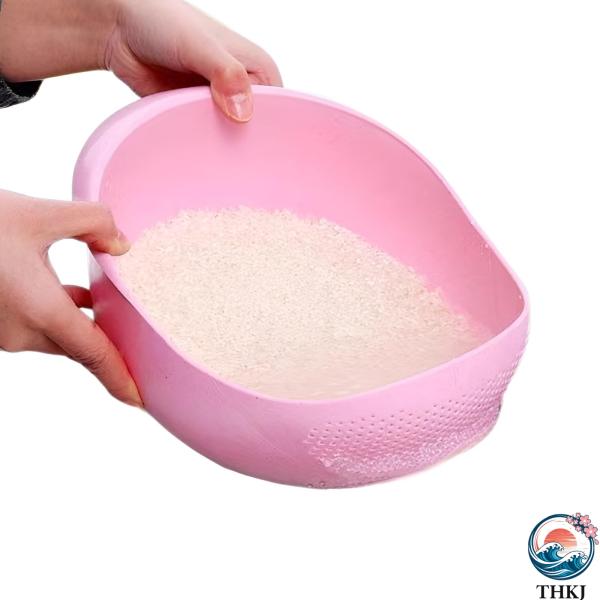 ボウル ザル セット 米とぎ 水切り 3WAY 深型ざる PP 素材 米研ぎボウル ざる ボウル 水切りかご 耐熱ボウル 素早く米がとげる 時短調理 野菜 果物 麺類対応 キ