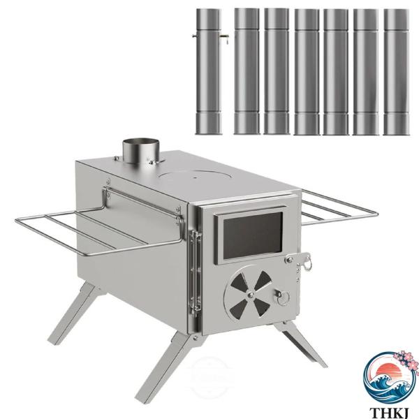 素材:ステンレス鋼製　炭素鋼製商品の寸法:39奥行き x 20幅 x 25高さ cm* 耐久性のあるステンレススチール製のこのポータブル薪ストーブは、心地よい暖かさを提供し、屋外での集まりを暖かく居心地の良い空間に変えます。頑丈な脚、煙突、...