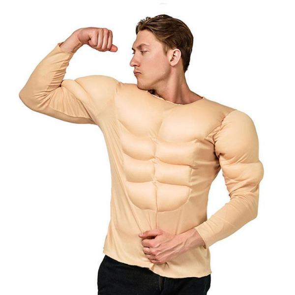 コスプレ ハロウィン コスチューム 筋肉スーツ 袖付き 親子 男性 筋肉服  偽筋肉 フェイク 半身型 イベント 仮装 パーティー お祭り pd-cos976 人気