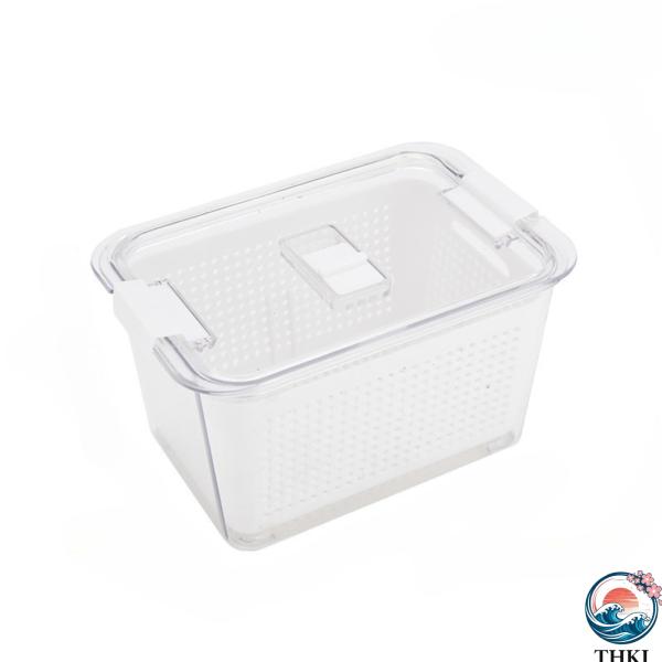 商品の説明                                                2種類の食品を分けて保存できる便利な仕切り付き！  折りたたみ式で左右にも上下にも仕切ることが出来ます。  スイッチをスライドさせて通...