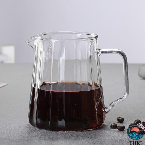 コーヒーポット 割れない 高ホウ素シリカガラス材料 耐熱ガラス 直火対応 耐寒性  ハンドル付き コーヒーサーバー 透明 電子レンジ 食洗機対応 コーヒー用