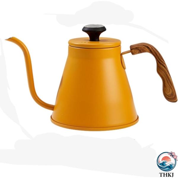 コーヒーケトル 細口 1200ML コーヒーポット ドリップ用 直火 IH対応 ドリップポット  ステンレス製 ドリップケトルキャンプ ケトル 温度計付き やかん お