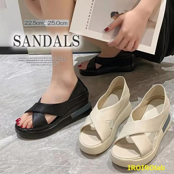 サンダル ナースシューズ ８cmヒールで足長効果！厚底 かかと付き サンダル 通気 ウェッジソール ミュールサンダル オープントゥ サンダ