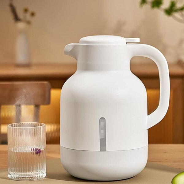 2024 魔法瓶  ポット ステンレスポット 保温ポット 保温卓上ポット 大容量 48時間の長時間保温 ワンクリック出水 U字ポット 真空断熱 シール