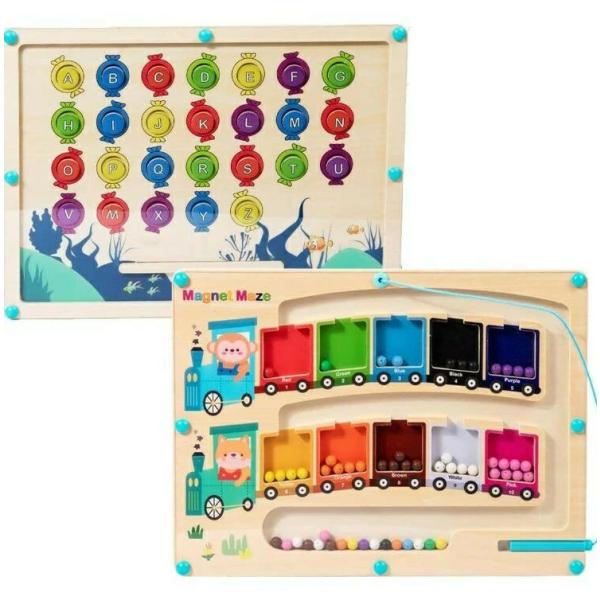 商品説明 【モンテッソーリ 玩具】 磁気ボードは色を探したり、数を数える幼児用木製モンテッソーリおもちゃです。1〜10の数字を表す10個のペイントポット、磁気ビーズ、磁気ペン、スタンドが組み込まれています。3歳、4歳、5歳、6歳の男の子と女...