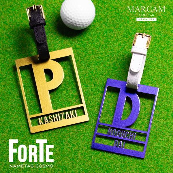 ゴルフ ネームプレート 高級 金属 名札 名入れ ベルト おしゃれ スーツケース トラベル  バンド ステンレス MARCAM(nametag08)