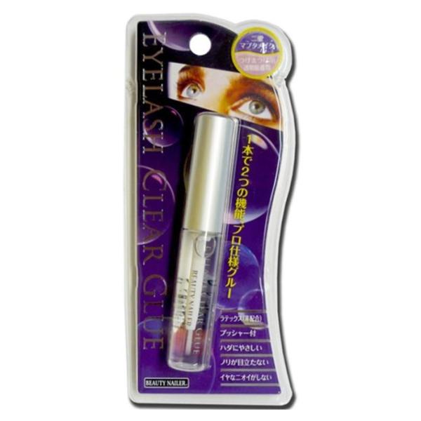 ☆プッシャー付☆ラテックス（非配合）☆イヤなニオイがしない！☆ブラシタイプで簡単に塗れる！☆透明なのでのりが目立たない！テカらない！☆肌にやさしい！☆たっぷり使える5mlボトル２ FOR 1!1本で2つの機能！ツケマツゲ用接着剤＆二重マブタ...